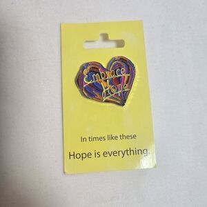 Embrace Hope Multicolor Heart Enamel Pin
